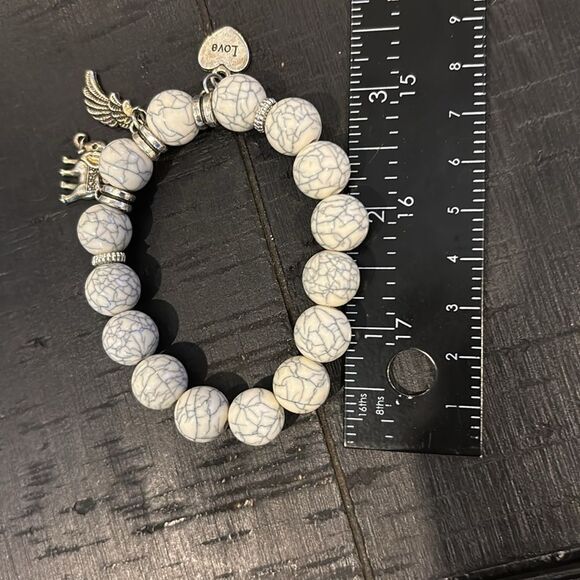 Charm Stone Bead Stretch Bracelet Set of 3 Jewelry’s Gift New​ - Picture 6 of 6